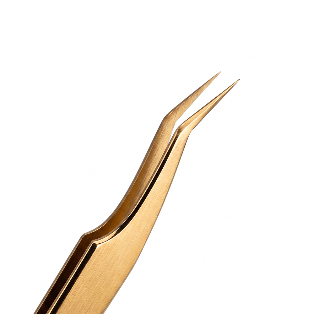Pęseta do rzęs Long Gold - obrazek 2